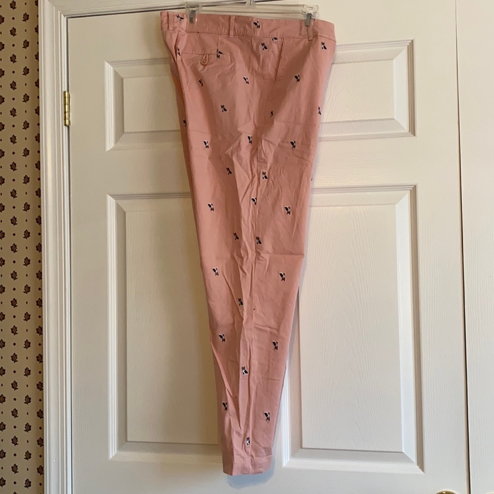 Talbots French bulldog adorned pants
